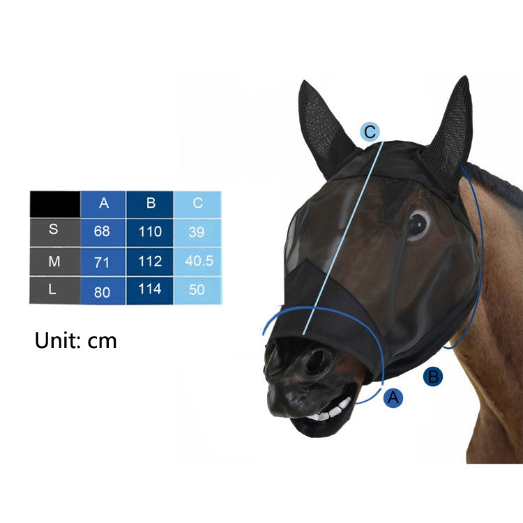 MTP-636 Breathable And Comfortable Outdoor Anti-Mosquito Horse Mask Detachable Horse Face Mask, Size: L