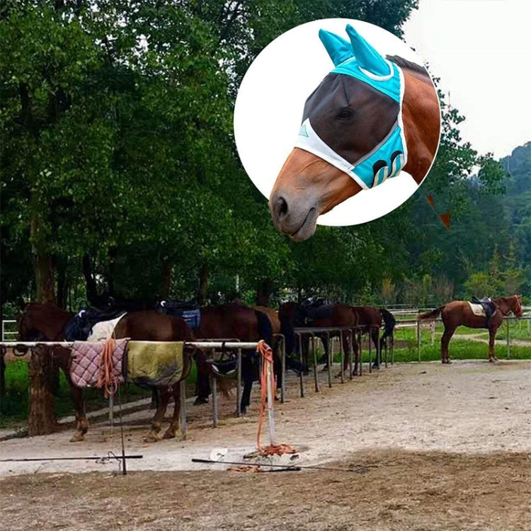Elastic Breathable Horse Mask Anti-Mosquito And Insect-Proof Cover, Specification: L:80x114x45cm