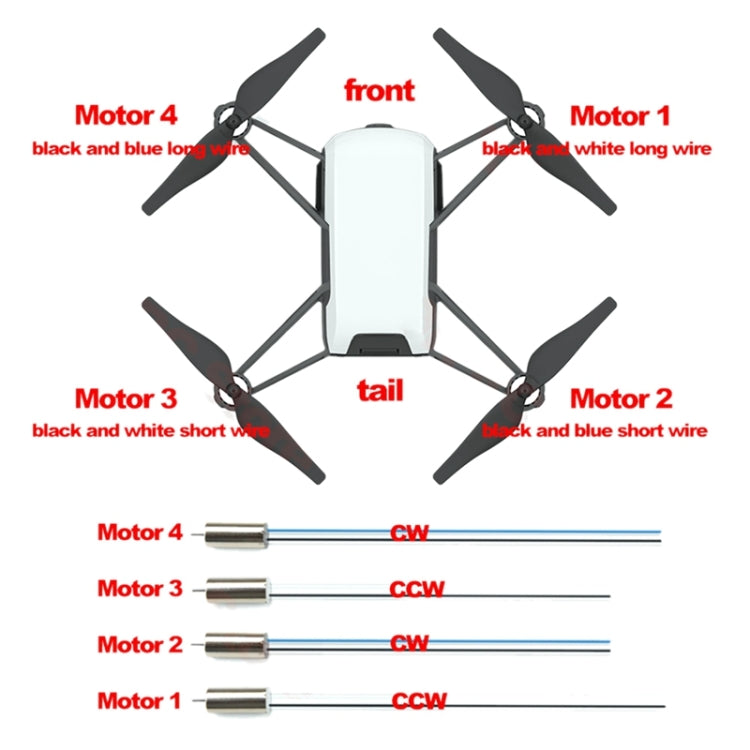 For DJI Tello 8520 Brushed Motor Replacement Repair Part, Colour: M2 (Black Blue Short Cable)