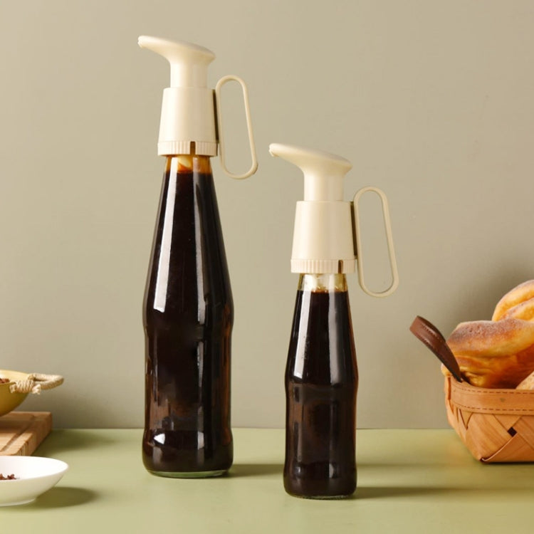 2 PCS  Oyster Sauce Presser Oyster Sauce Bottle Pump Head Squeezer Household Quantitative Tomato Sauce Presser(Rice Gray)