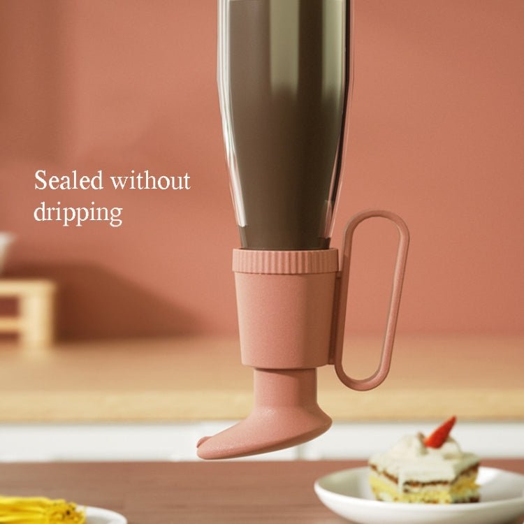 2 PCS  Oyster Sauce Presser Oyster Sauce Bottle Pump Head Squeezer Household Quantitative Tomato Sauce Presser(Rice Gray)