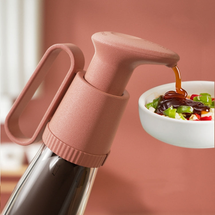 2 PCS  Oyster Sauce Presser Oyster Sauce Bottle Pump Head Squeezer Household Quantitative Tomato Sauce Presser(Rice Gray)