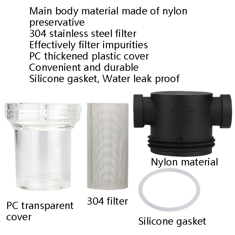 Water Pipe Front Plastic Filter Garden Irrigation Water Purifier, Specification: 6 Points Interface 40 Mesh