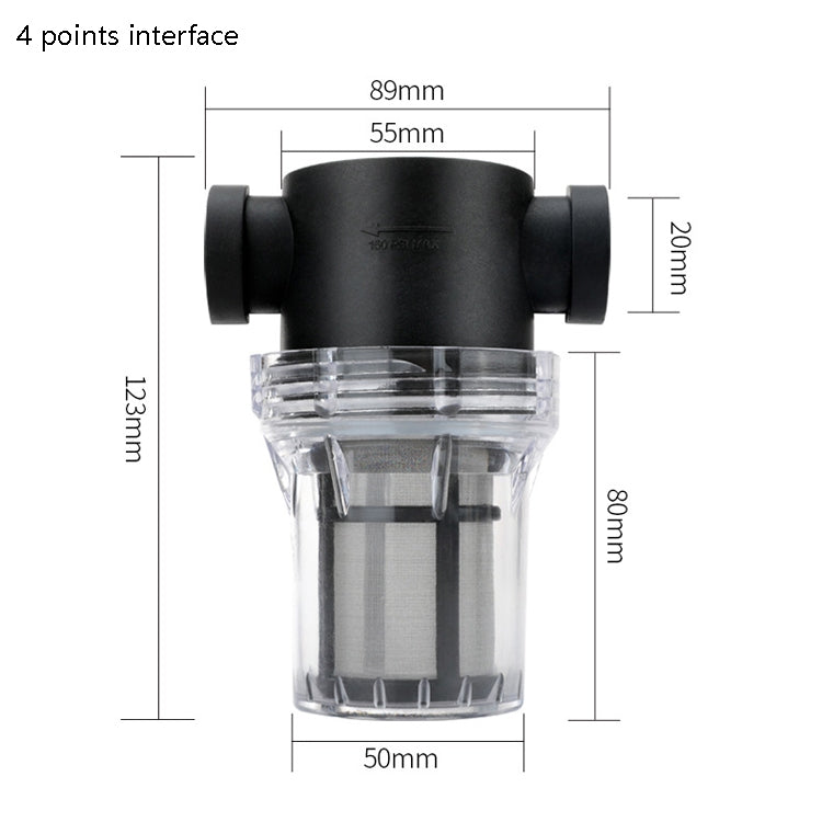 Water Pipe Front Plastic Filter Garden Irrigation Water Purifier, Specification: 4 Points Interface 80 Mesh
