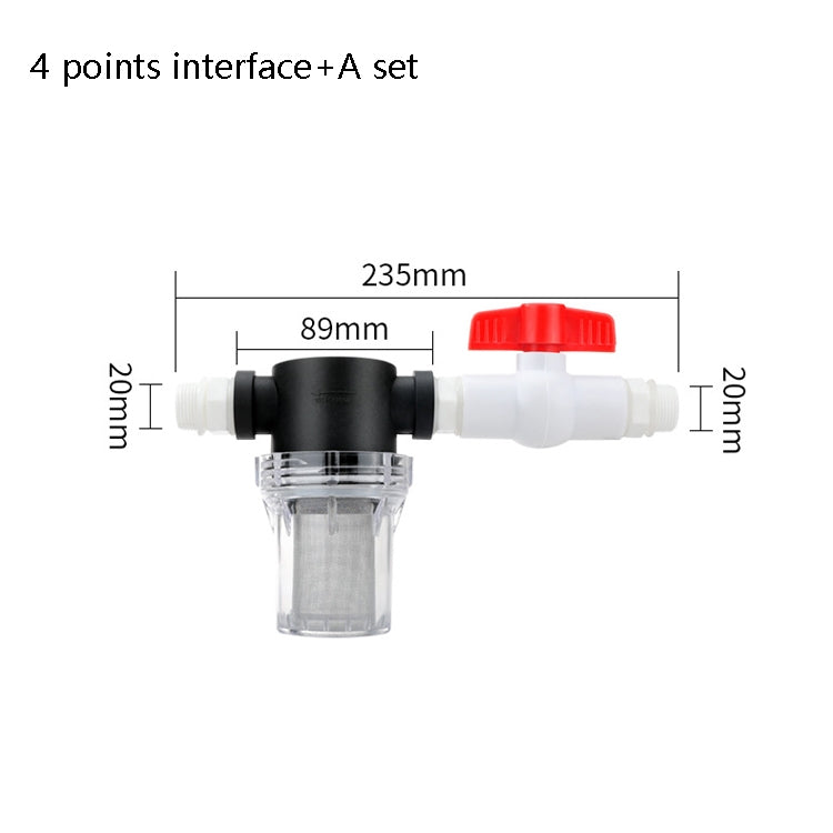 Water Pipe Front Plastic Filter Garden Irrigation Water Purifier, Specification: 4 Points 40 Mesh+Set A
