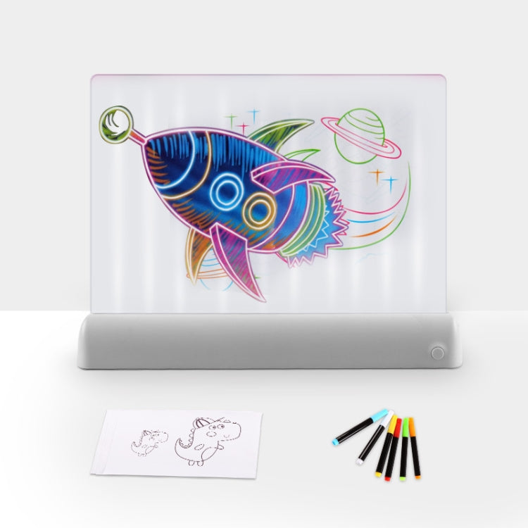 3D Painting Fluorescent Plate LED Shining Puzzle Children Graffiti Panel Handwritten Message Board