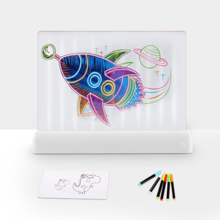 3D Painting Fluorescent Plate LED Shining Puzzle Children Graffiti Panel Handwritten Message Board