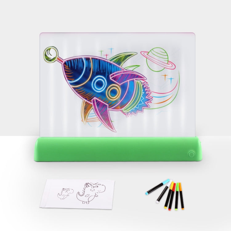 3D Painting Fluorescent Plate LED Shining Puzzle Children Graffiti Panel Handwritten Message Board