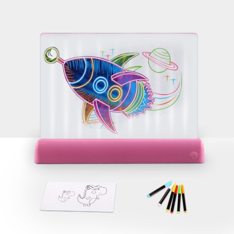 3D Painting Fluorescent Plate LED Shining Puzzle Children Graffiti Panel Handwritten Message Board