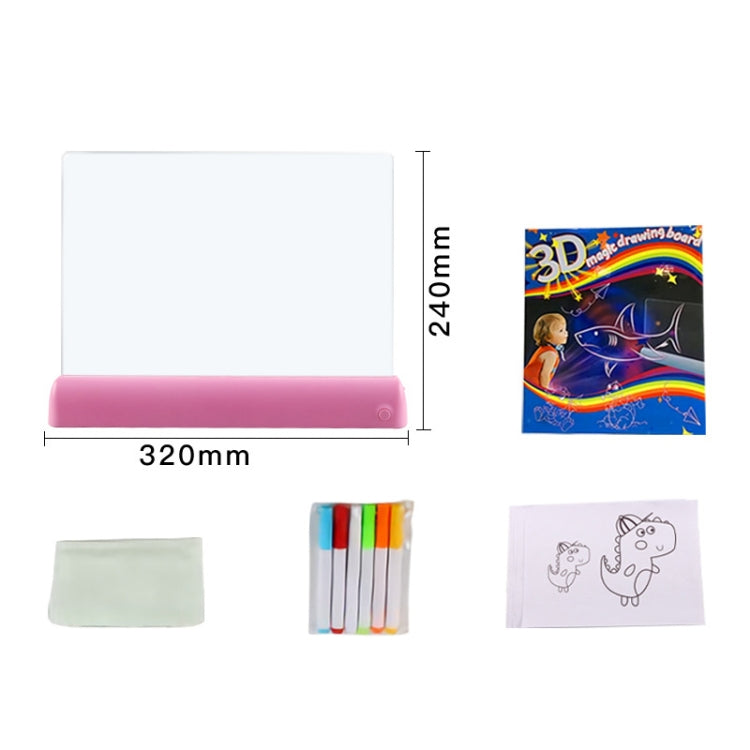 3D Painting Fluorescent Plate LED Shining Puzzle Children Graffiti Panel Handwritten Message Board