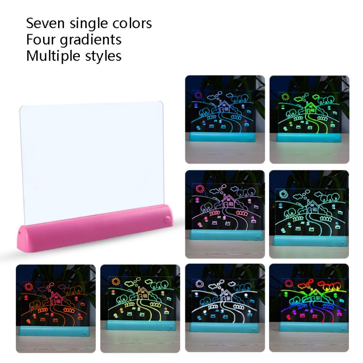 3D Painting Fluorescent Plate LED Shining Puzzle Children Graffiti Panel Handwritten Message Board