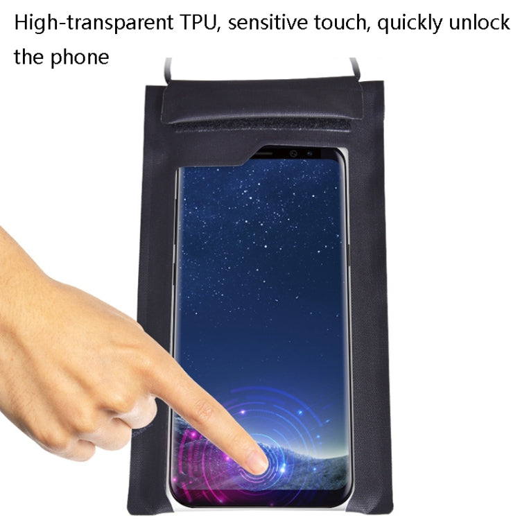 FT2088 Mobile Phone Waterproof Transparent Seal Bag Swimming TPU Mobile Phone Waterproof Case(Black)