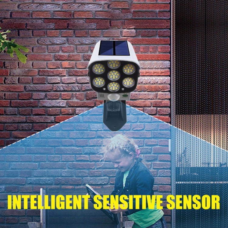 Solar Sensor LED Wall Light Simulation Surveillance Camera Glare Anti-Thief Street Lamp, Style: Remote Control (77LED)