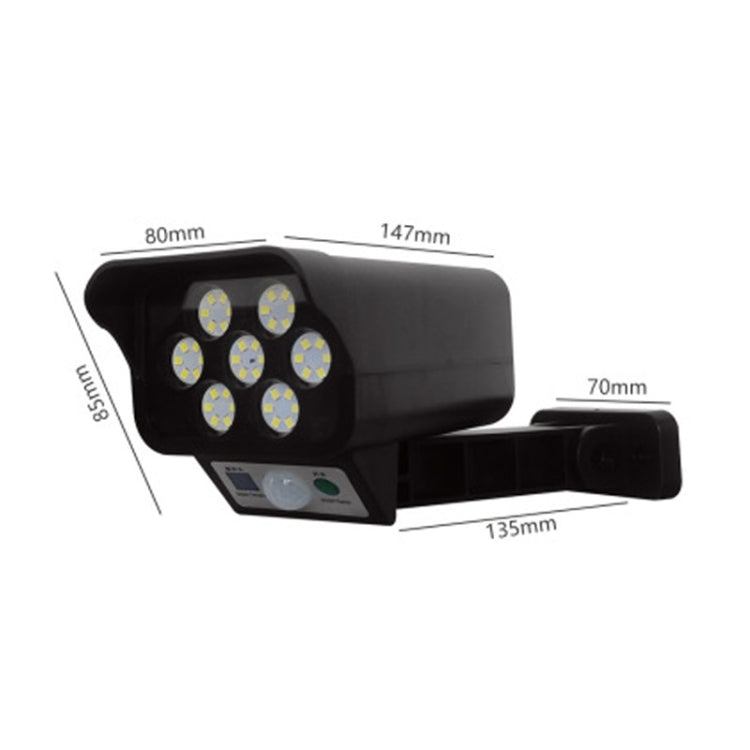 Solar Sensor LED Wall Light Simulation Surveillance Camera Glare Anti-Thief Street Lamp, Style: Remote Control (42LED)