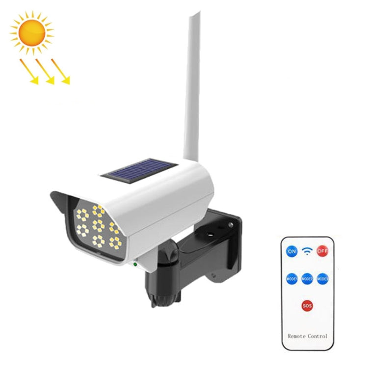 Solar Sensor LED Wall Light Simulation Surveillance Camera Glare Anti-Thief Street Lamp, Style: Remote Control (35LED White)