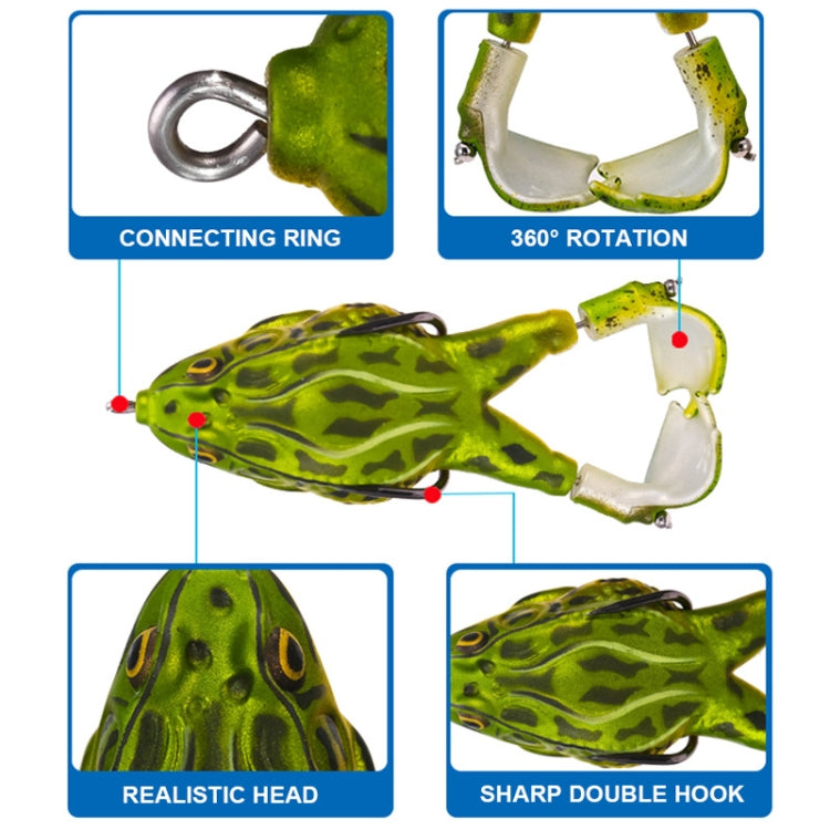 2 PCS Rotating Leg Thunder Frog Simulation Road Sub-Soft Bait, Specification: Small 7.5cm 8.5g