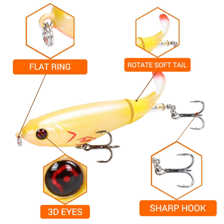 2 PCS Spiral Tractor Hard Bait 17g 10.5cm Floating Pencil Sub-Propeller Fish Bait