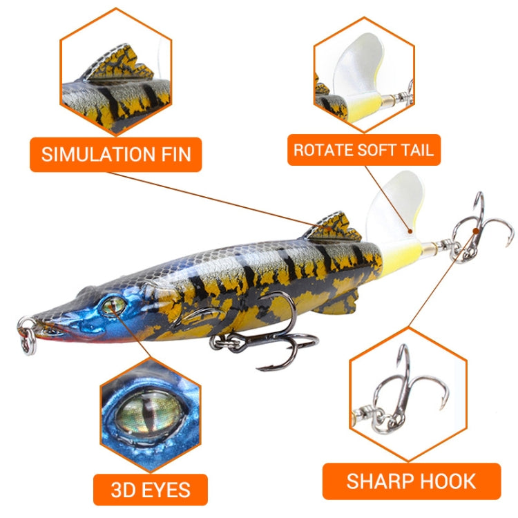 2 PCS 13cm Sub-Propeller Fish Bait Propeller Tractor Pencil Bionic Bait
