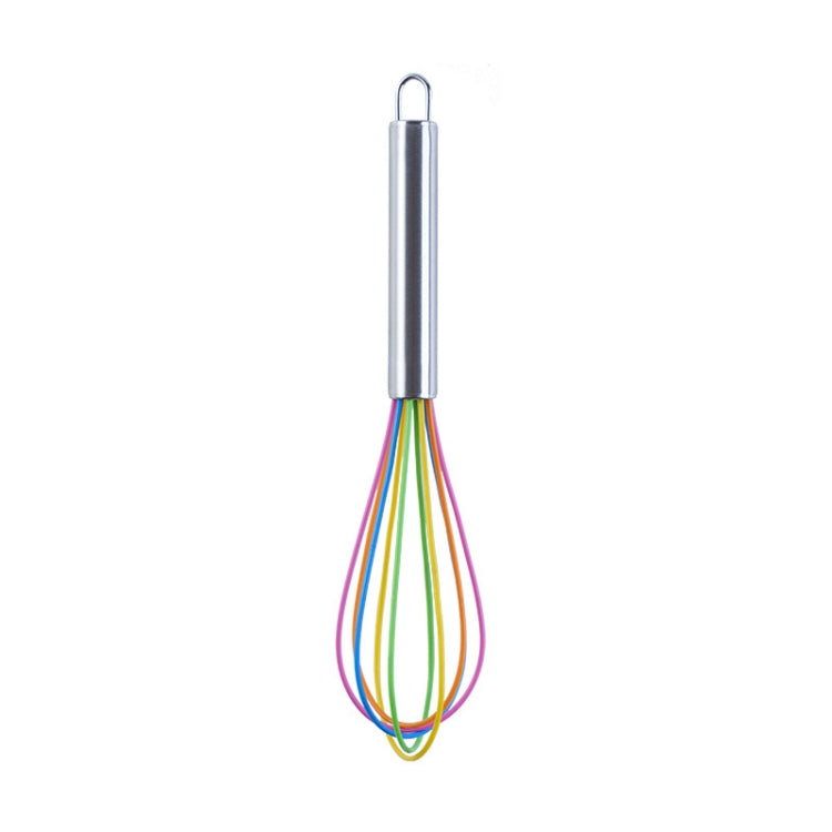 10 PCS Silicone Egg Beater Home Egg Mixer Kitchen Gadgets Cream Baking Tools, Colour: 10 inch Colorful