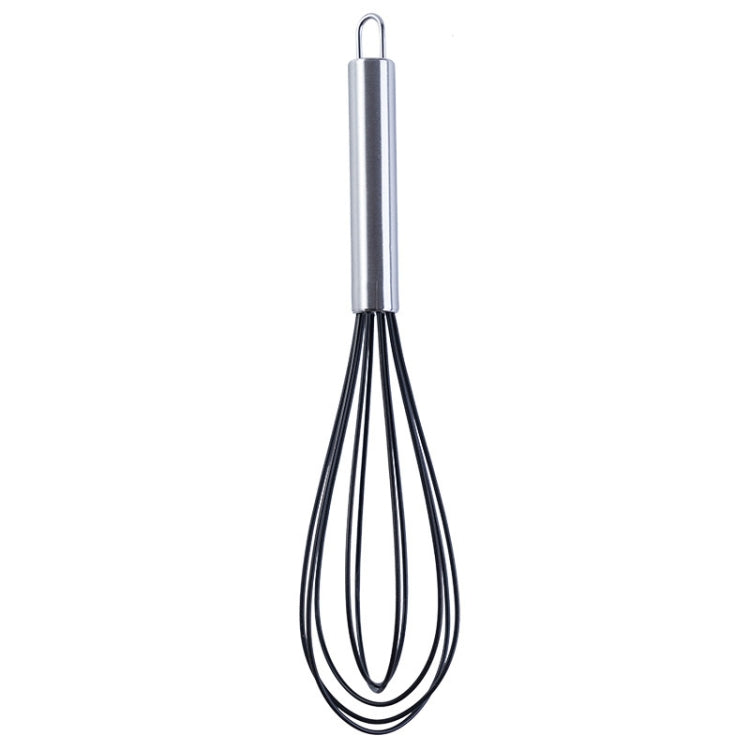 10 PCS Silicone Egg Beater Home Egg Mixer Kitchen Gadgets Cream Baking Tools, Colour: 12 inch Black