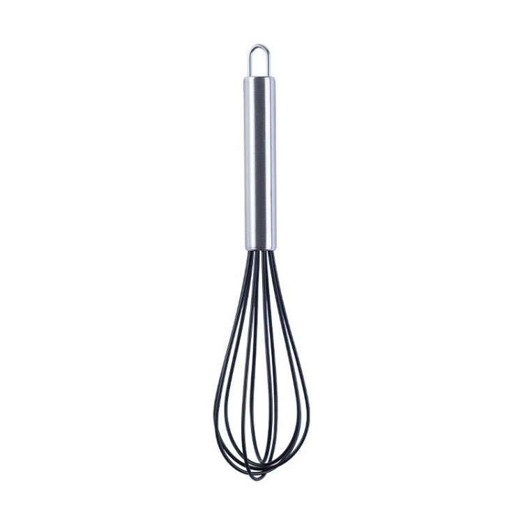 10 PCS Silicone Egg Beater Home Egg Mixer Kitchen Gadgets Cream Baking Tools, Colour: 10 inch Black