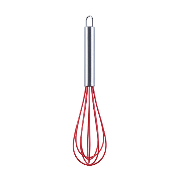 10 PCS Silicone Egg Beater Home Egg Mixer Kitchen Gadgets Cream Baking Tools, Colour: 10 inch Red