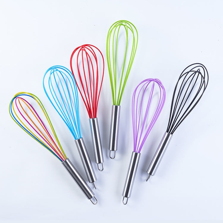 10 PCS Silicone Egg Beater Home Egg Mixer Kitchen Gadgets Cream Baking Tools, Colour: 8 inch Purple