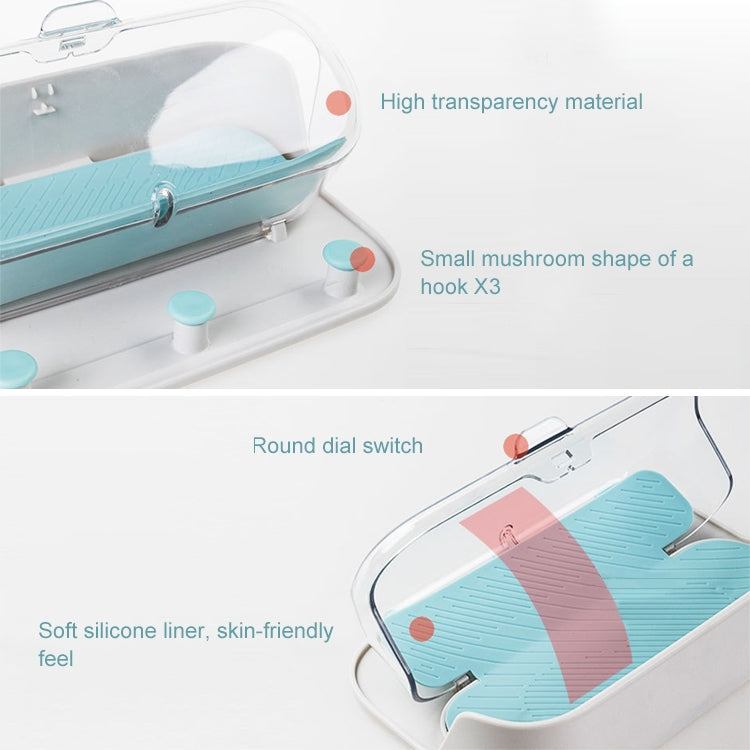 Press-Free Waterproof Dust-Proof Glasses Storage Box Bathroom Towel Storage Rack(Grey)