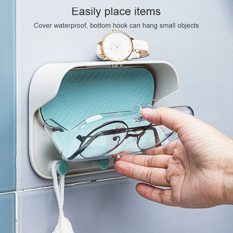 Press-Free Waterproof Dust-Proof Glasses Storage Box Bathroom Towel Storage Rack(Grey)