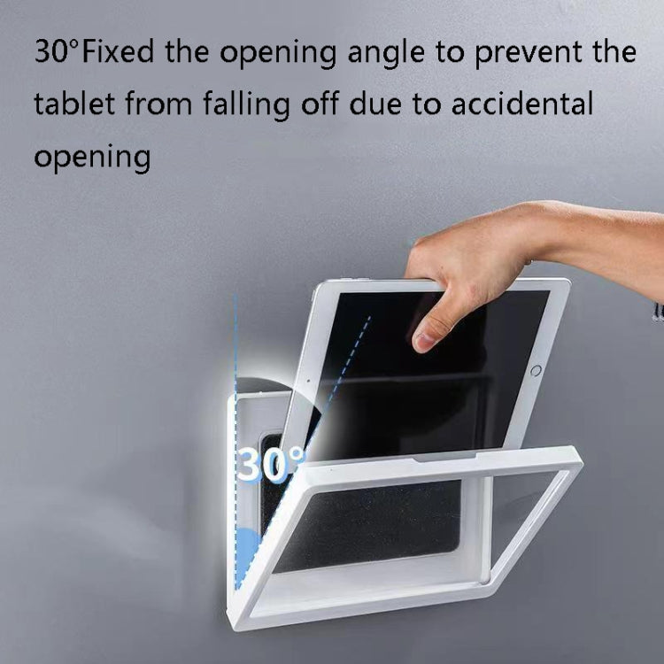 Bathroom Anti-Fog Mobile Phone Waterproof Box Rotatable Flat Punch-Free Bracket, Style: 14 Inches Non-rotating (White)