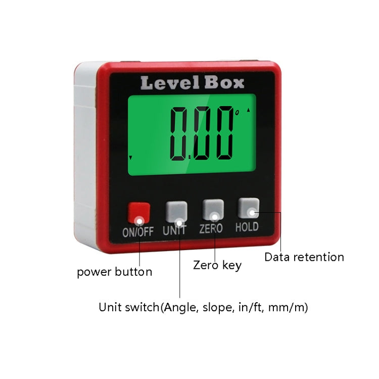 Precision Digital Inclinometer Electron Goniometers 4x90 Degree Magnetic Base Digital Protractor Angle Finder Bevel Box(Inclinationery)