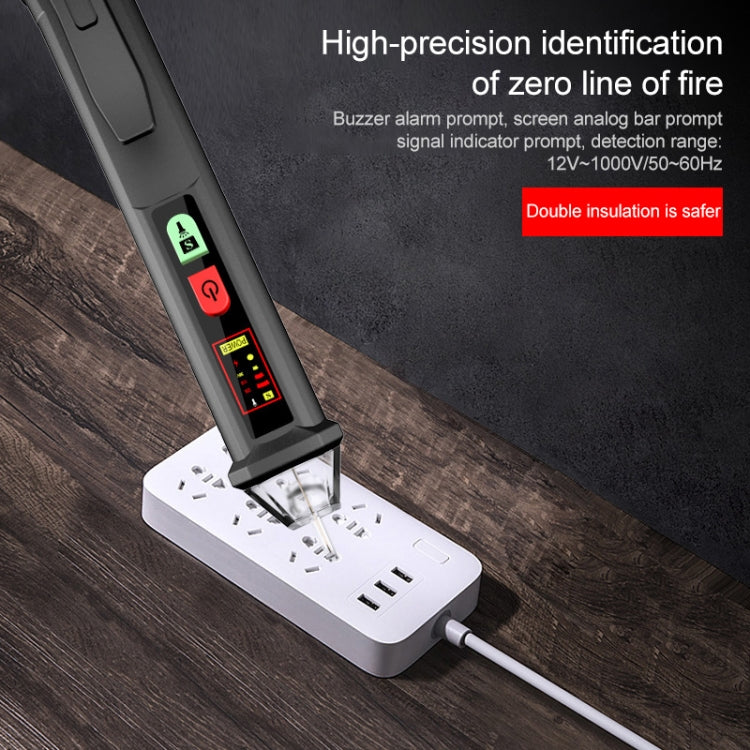 AVD05 Non-Contact Smart Electric Tester AC Voltage Detector Electrician Home Induction Electric Tester(Black)