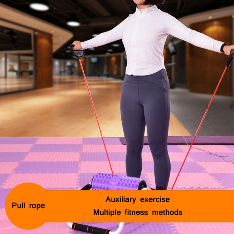 3 In 1 Indoor Multifunctional Yoga Foam Roller + Push-Up Holder + Pull Rope Fitness Equipment Set