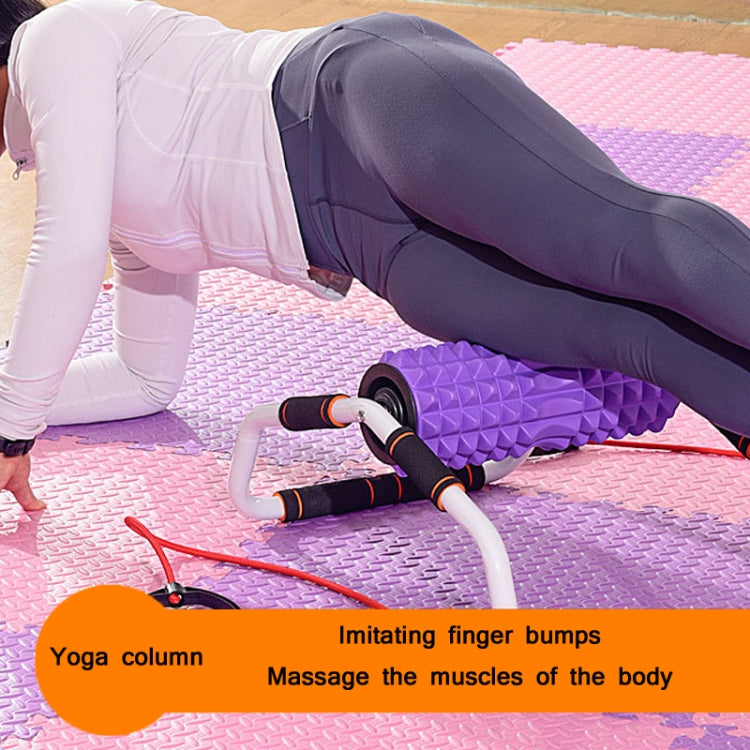 3 In 1 Indoor Multifunctional Yoga Foam Roller + Push-Up Holder + Pull Rope Fitness Equipment Set
