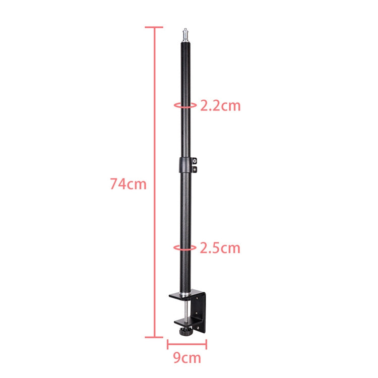 C042 Desktop Retractable Lazy Mobile Phone Bracket Live Flash  Lamp Holder C-Shaped Metal Selfie Fixing Frame(Black)