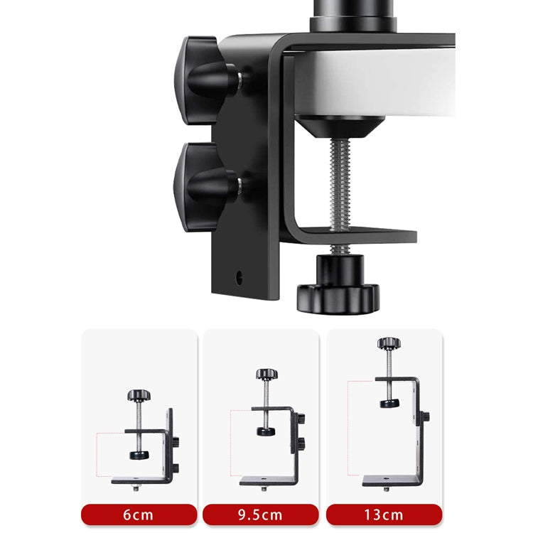 C042 Desktop Retractable Lazy Mobile Phone Bracket Live Flash  Lamp Holder C-Shaped Metal Selfie Fixing Frame(Black)