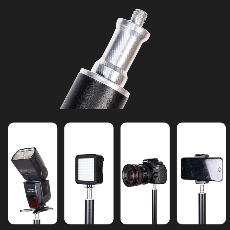 C042 Desktop Retractable Lazy Mobile Phone Bracket Live Flash  Lamp Holder C-Shaped Metal Selfie Fixing Frame(Black)