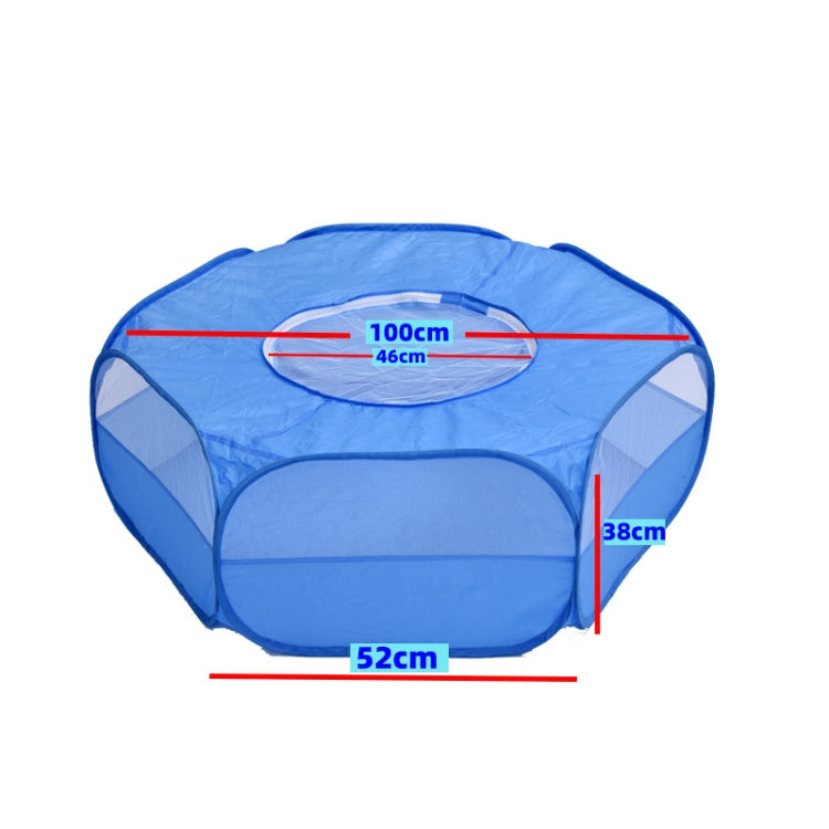 Folded Small Pet Fence Outdoor Workout Game Crawling Small Animal Tent, Specificationï¼š With Cover and Side Cloth (Blue)