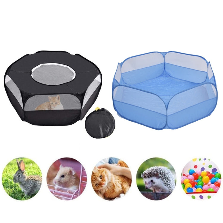 Folded Small Pet Fence Outdoor Workout Game Crawling Small Animal Tent, Specificationï¼š With Cover and Side Cloth (Blue)