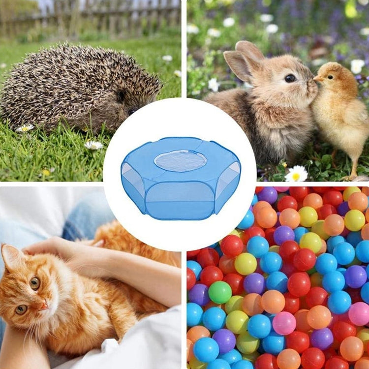 Folded Small Pet Fence Outdoor Workout Game Crawling Small Animal Tent, Specificationï¼š With Cover and Side Cloth (Blue)