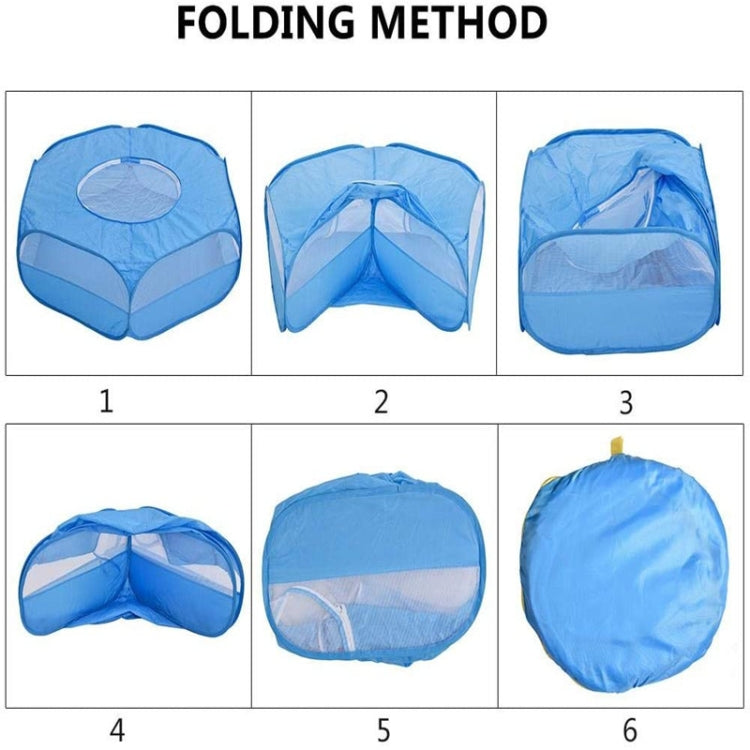 Folded Small Pet Fence Outdoor Workout Game Crawling Small Animal Tent, Specificationï¼š With Cover and Side Cloth (Blue)