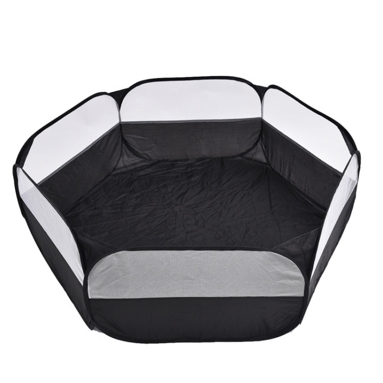 Folded Small Pet Fence Outdoor Workout Game Crawling Small Animal Tent, Specificationï¼š With Side Cloth (Black)