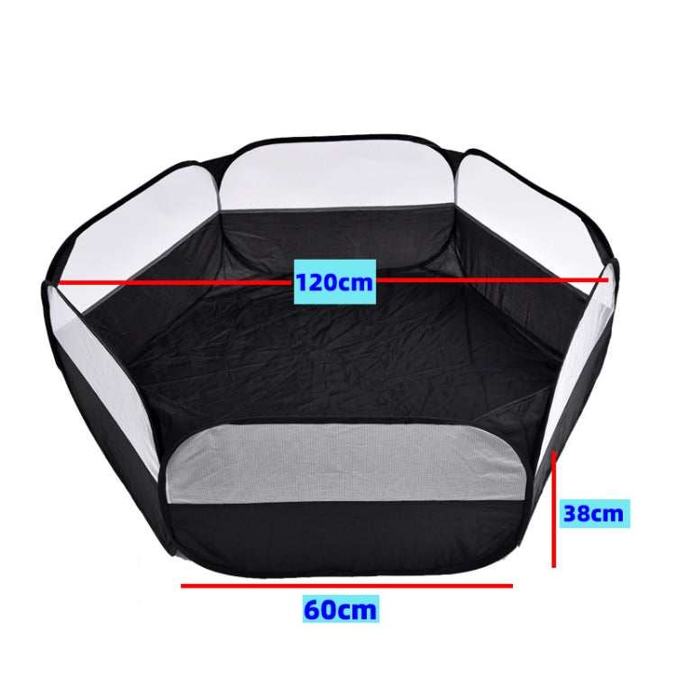 Folded Small Pet Fence Outdoor Workout Game Crawling Small Animal Tent, Specificationï¼š With Side Cloth (Black)