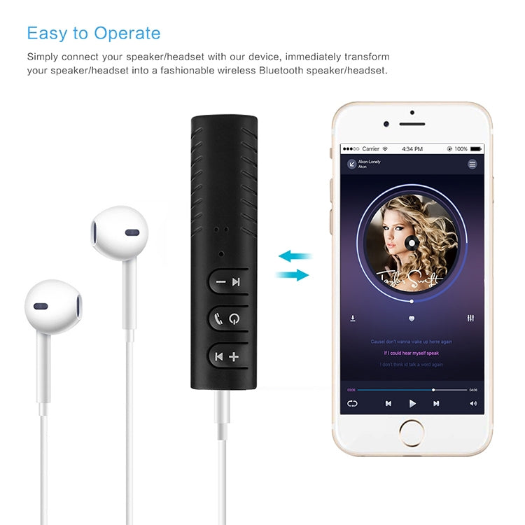 H-139 3.5mm Lavalier Bluetooth Audio Receiver with Metal Adapter