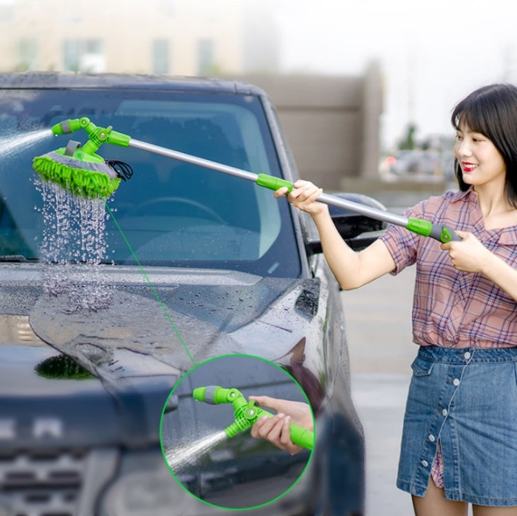 Soft Long-Handled Mop For Car Washing + Telescopic Hose Set, Styleï¼š Mop + 30m Pipe (Blue)