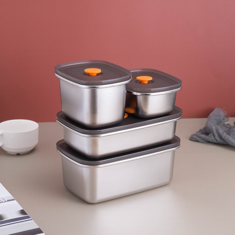 Refrigerator Fruit Fresh-Keeping Box 304 Stainless Steel Sealed Lunch Box, Capacity: 250ml