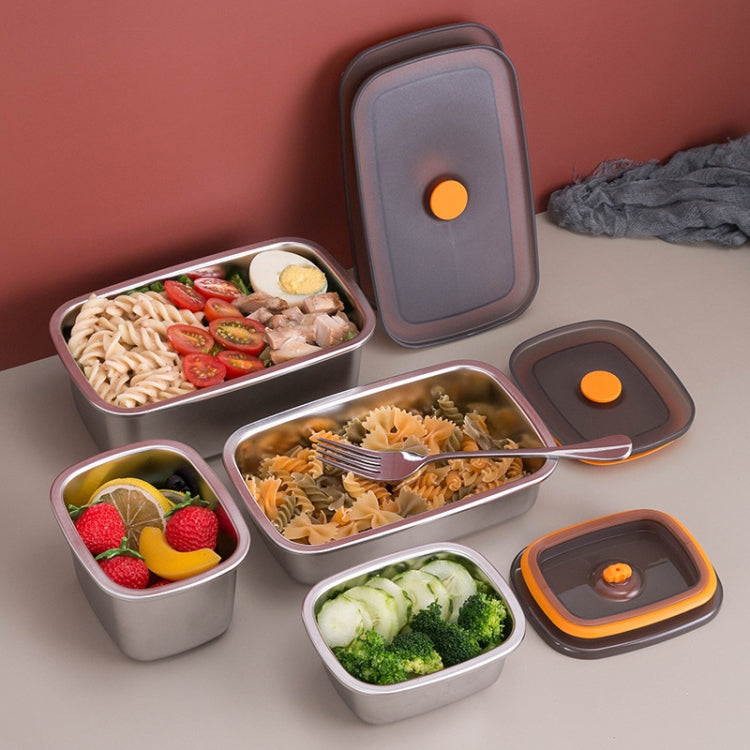 Refrigerator Fruit Fresh-Keeping Box 304 Stainless Steel Sealed Lunch Box, Capacity: 250ml