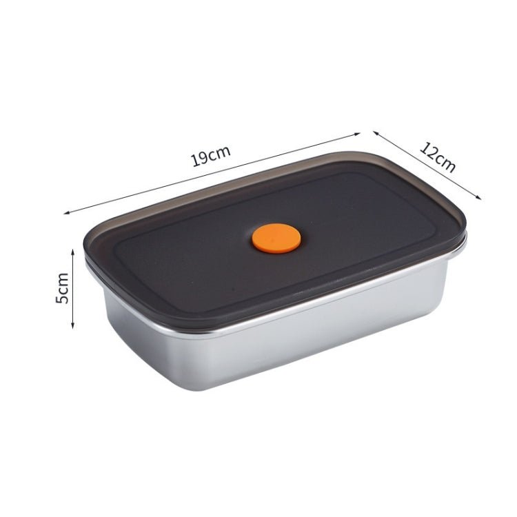 Refrigerator Fruit Fresh-Keeping Box 304 Stainless Steel Sealed Lunch Box, Capacity: 600ml