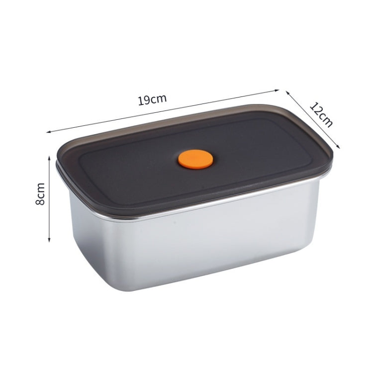 Refrigerator Fruit Fresh-Keeping Box 304 Stainless Steel Sealed Lunch Box, Capacity: 1000ml