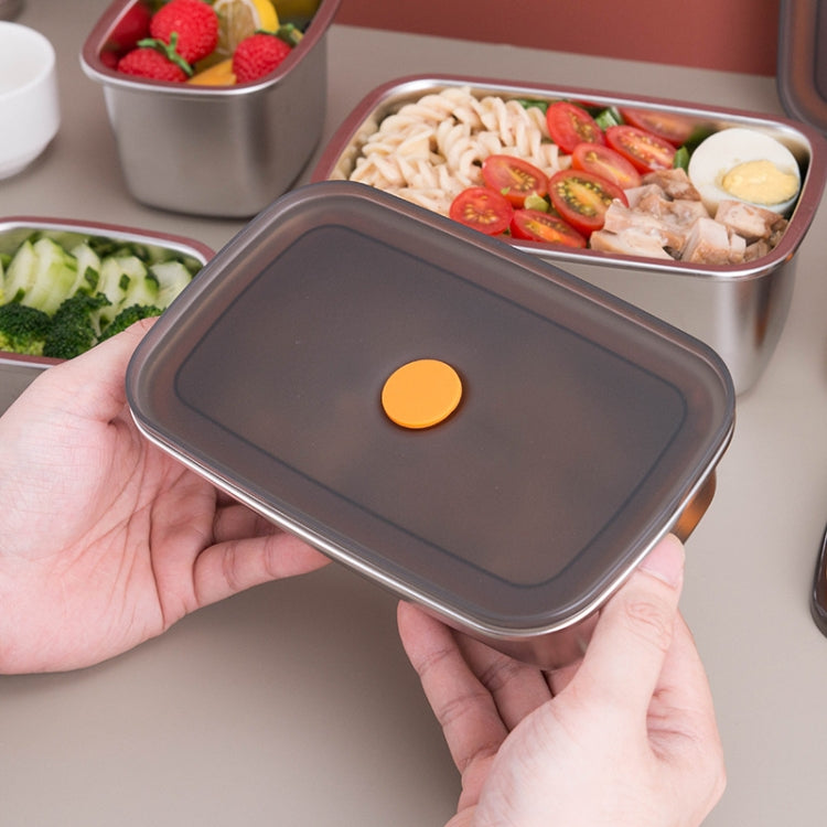 Refrigerator Fruit Fresh-Keeping Box 304 Stainless Steel Sealed Lunch Box, Capacity: 1000ml